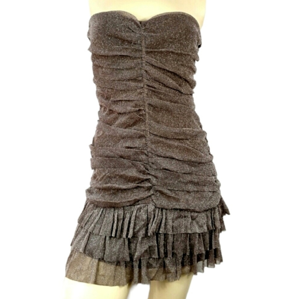 2b BEBE Strapless Shimmering Dress Womens Large - Picture 2 of 4